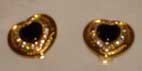 Gold & black heart earrings